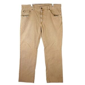 Mott & Bow Straight Mercer Jeans Mens 36x31 Khaki Stretch Twill Denim Modern